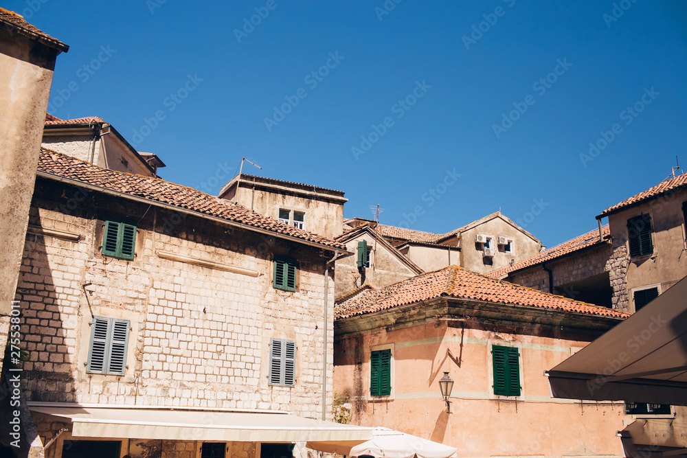 Street of the ancient town of Kotor in Montenegro