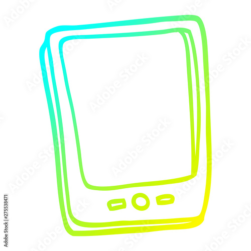 cold gradient line drawing cartoon touch screen mobile