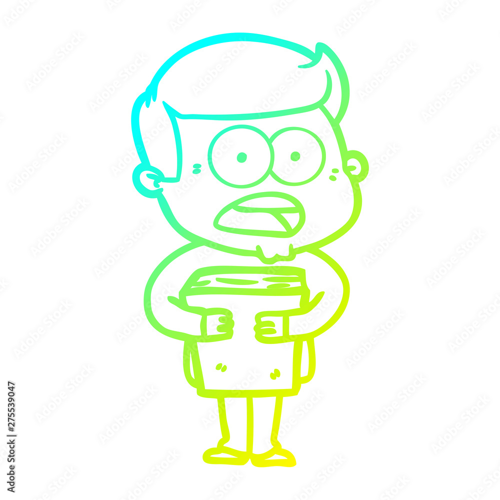 cold gradient line drawing cartoon shocked man cold gradient line drawing cartoon shocked man