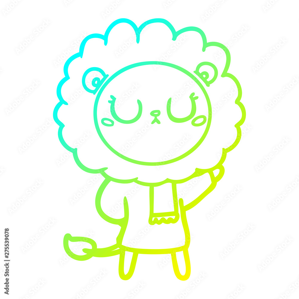 cold gradient line drawing cartoon lion cold gradient line drawing cartoon lion