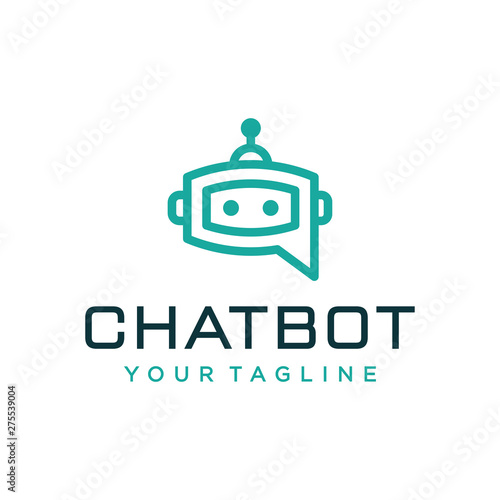 Robot logo design concept.