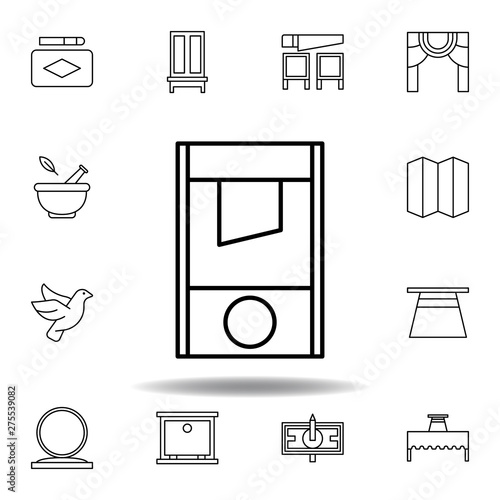 guillotine outline icon. elements of magic illustration line icon. signs, symbols can be used for web, logo, mobile app, UI, UX