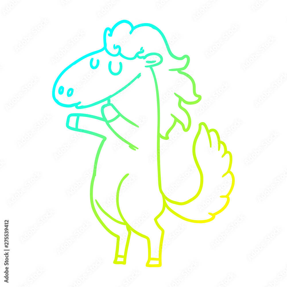 cold gradient line drawing cartoon horse cold gradient line drawing cartoon horse