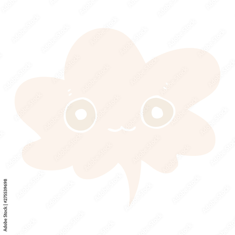 cute cartoon face and speech bubble in retro style cute cartoon face and speech bubble in retro style