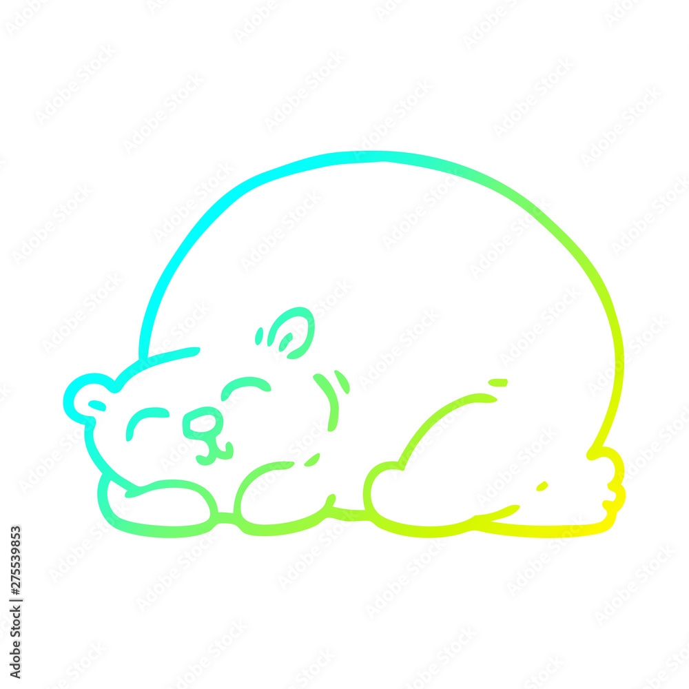 cold gradient line drawing cartoon content bear sleeping cold gradient line drawing cartoon content bear sleeping