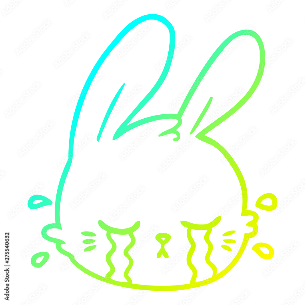 cold gradient line drawing cartoon rabbit face crying cold gradient line drawing cartoon rabbit face crying