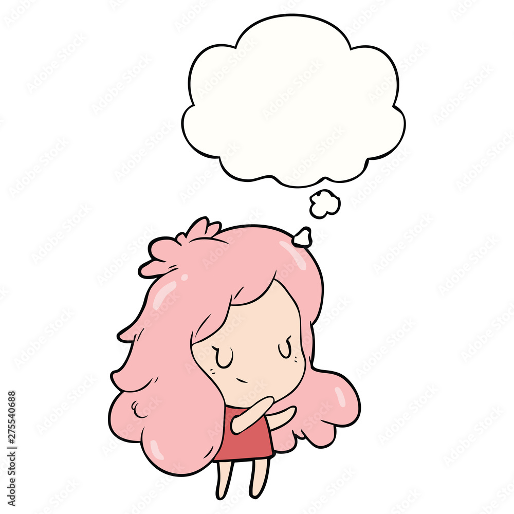 cartoon girl and thought bubble cartoon girl and thought bubble