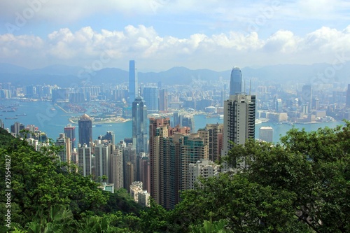 Photography skyscrapers in the bay of hongkong