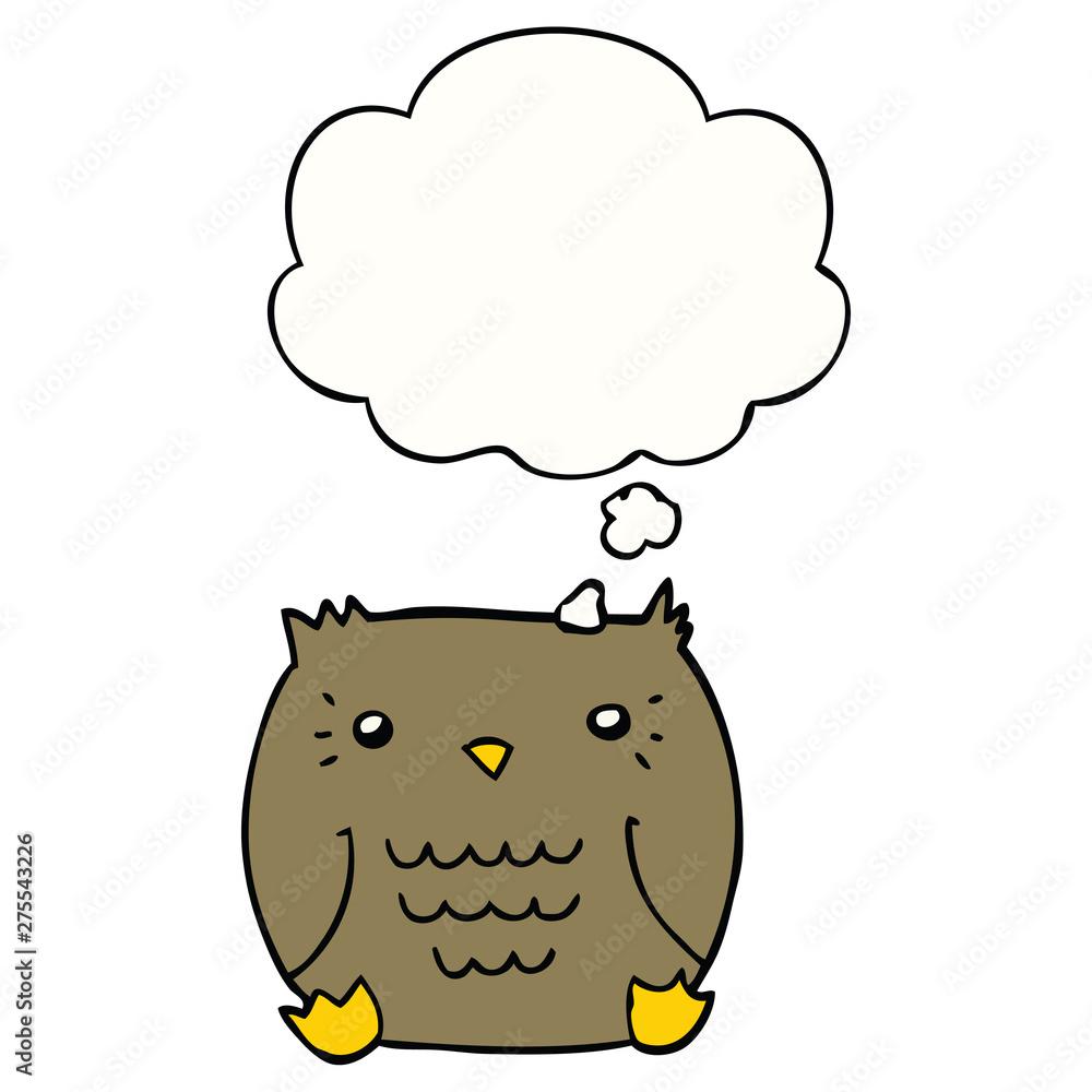cartoon owl and thought bubble cartoon owl and thought bubble