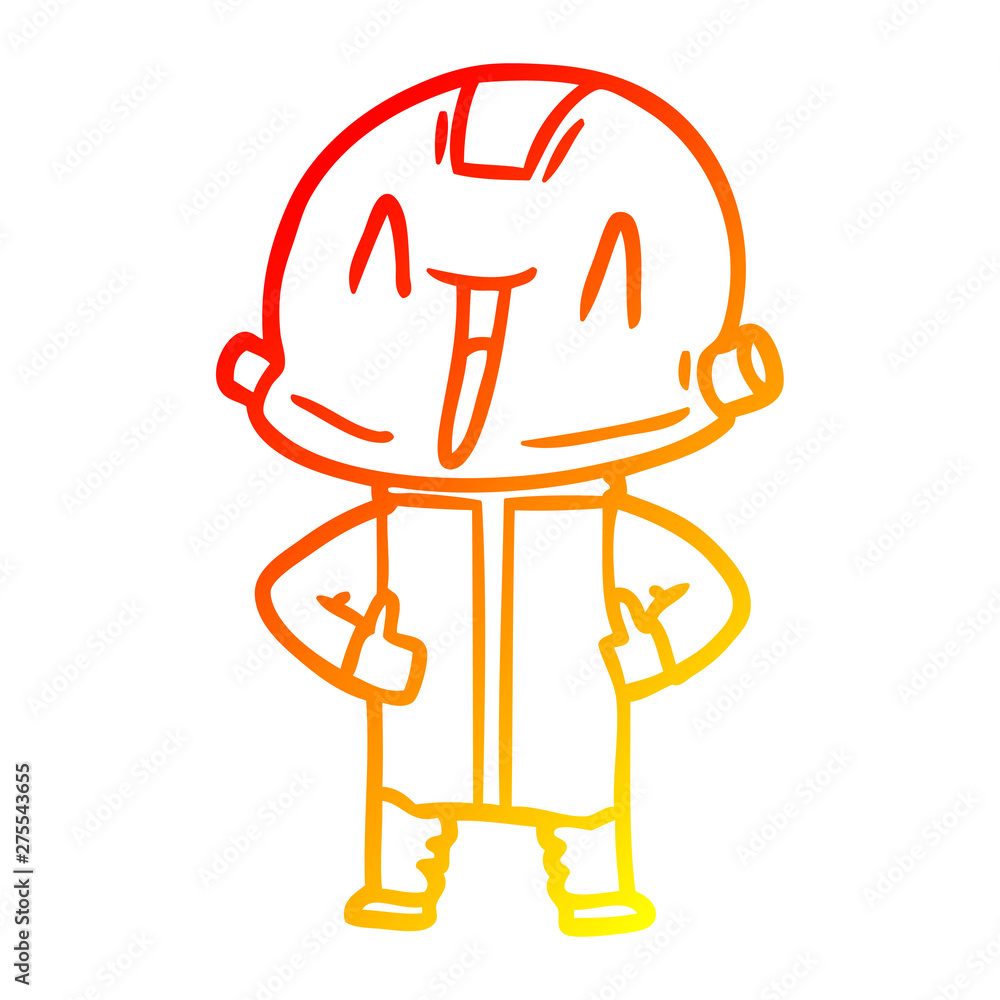 warm gradient line drawing cartoon robot warm gradient line drawing cartoon robot
