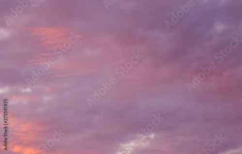 Clouds in the sky. The evening sunset.