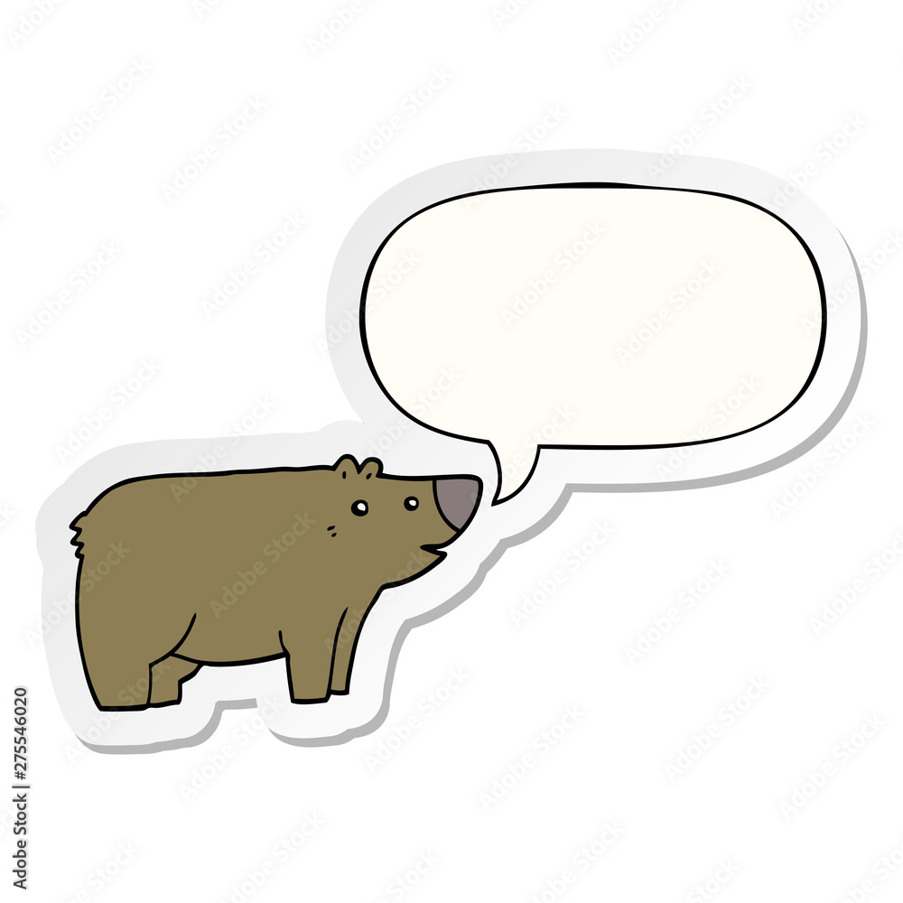 cartoon bear and speech bubble sticker cartoon bear and speech bubble sticker