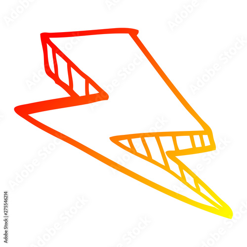 warm gradient line drawing cartoon lightening bolt