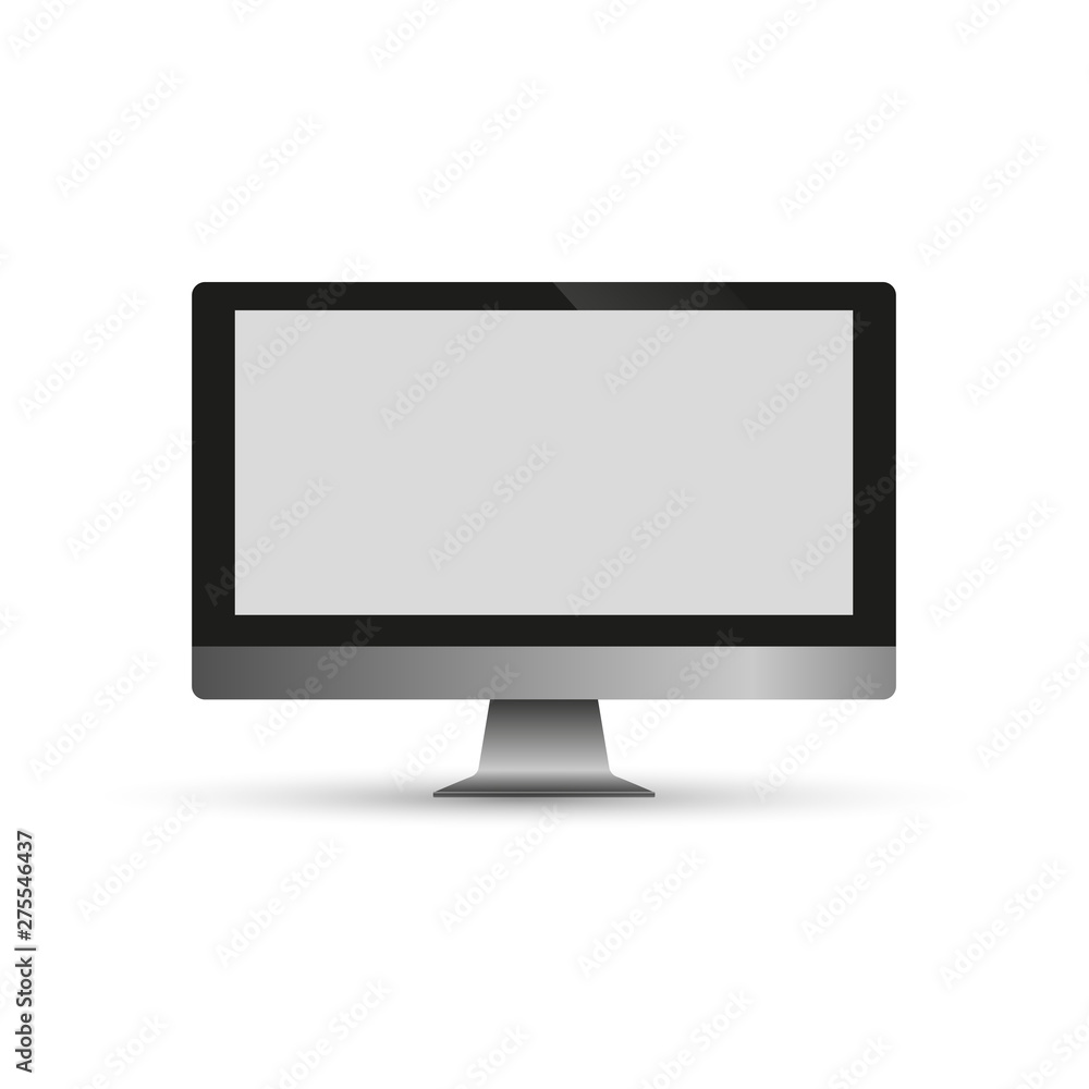 Realistic computer monitor isolated on transparent background. Vector mockup. Vector illustration Realistic computer monitor isolated on transparent background. Vector mockup. Vector illustration