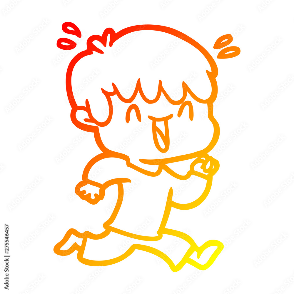 warm gradient line drawing cartoon laughing boy warm gradient line drawing cartoon laughing boy