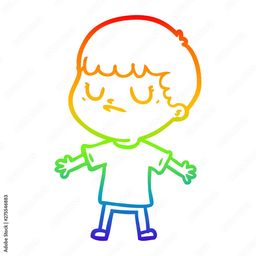 rainbow gradient line drawing cartoon grumpy boy rainbow gradient line drawing cartoon grumpy boy