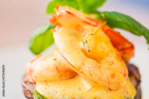 Fantastic mix - beaf stake, basil, shrimp, rice, asparagus and potato