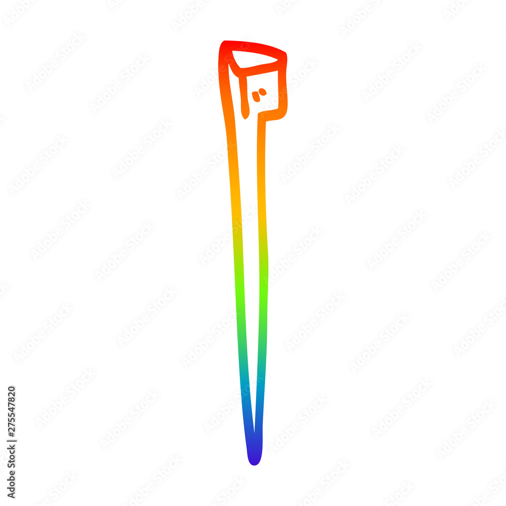 rainbow gradient line drawing cartoon old nail rainbow gradient line drawing cartoon old nail