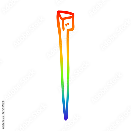 rainbow gradient line drawing cartoon old nail