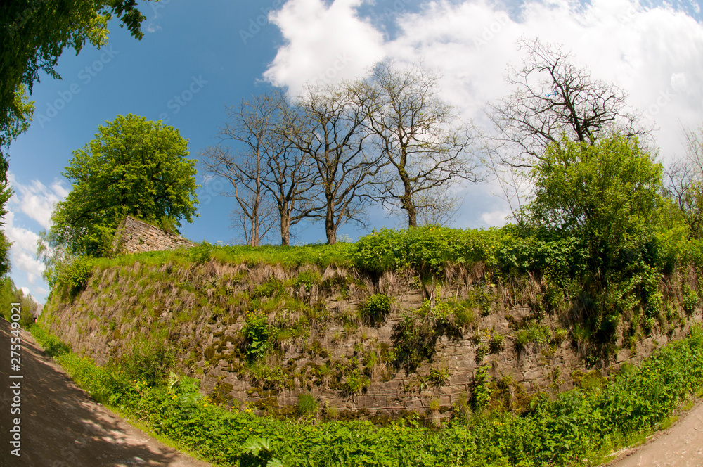beautiful mountain valleys and mountains on a bright sunny day on the background of a wide valley