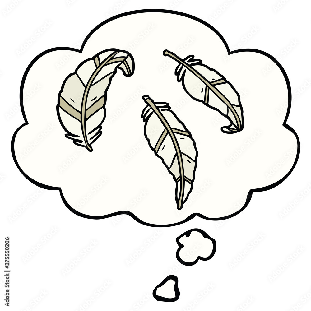 cartoon feathers and thought bubble cartoon feathers and thought bubble