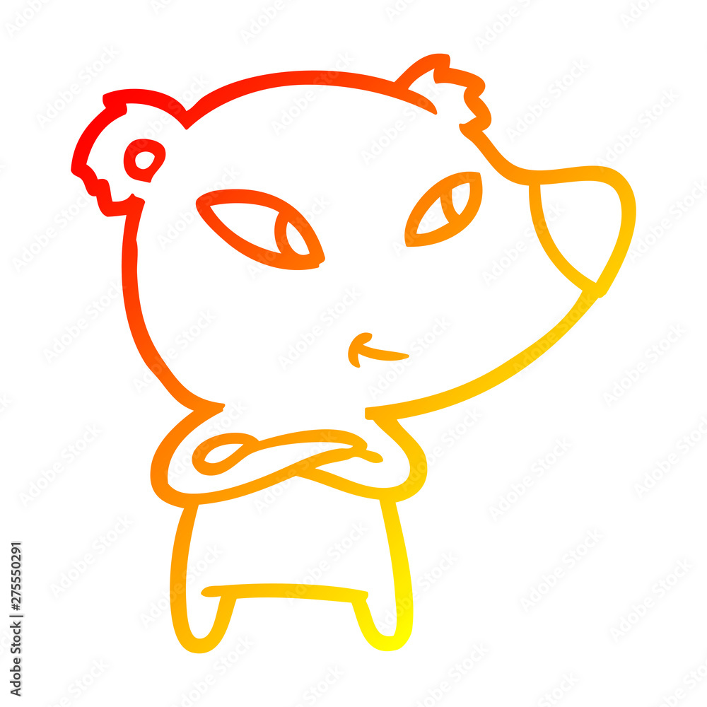 warm gradient line drawing cute cartoon bear warm gradient line drawing cute cartoon bear