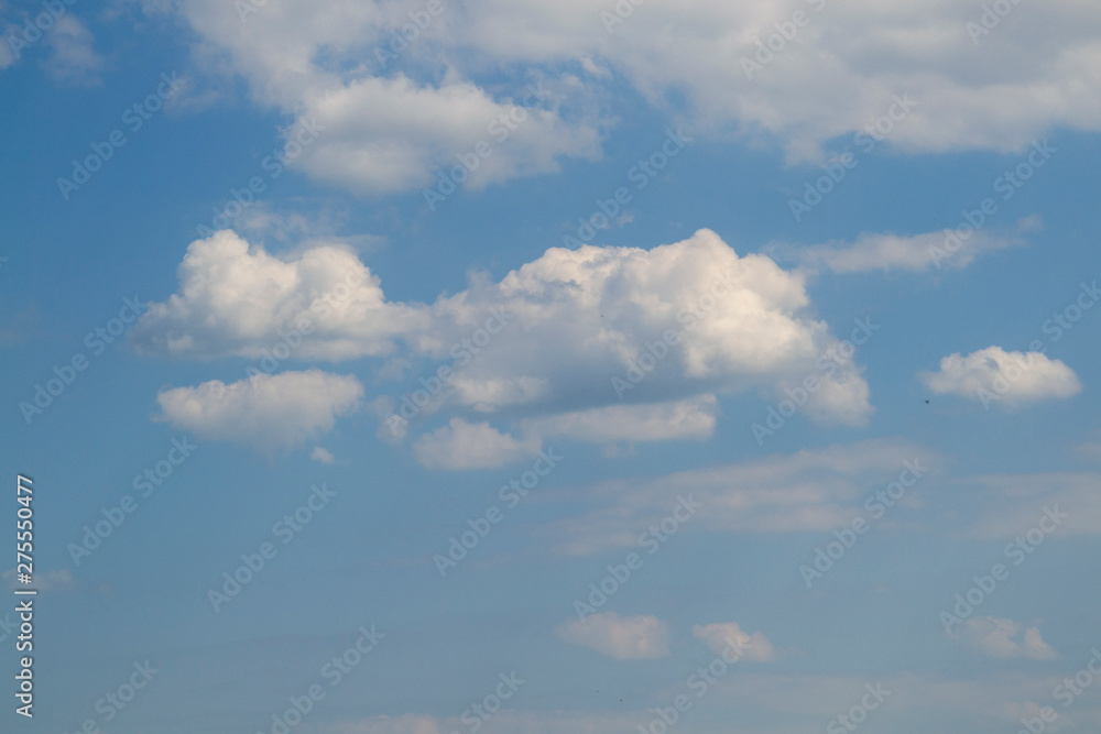 Blue sky with white air and lush clouds Blue sky with white air and lush clouds