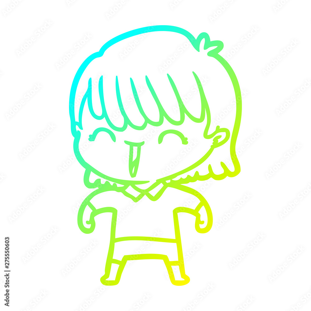 cold gradient line drawing cartoon woman cold gradient line drawing cartoon woman