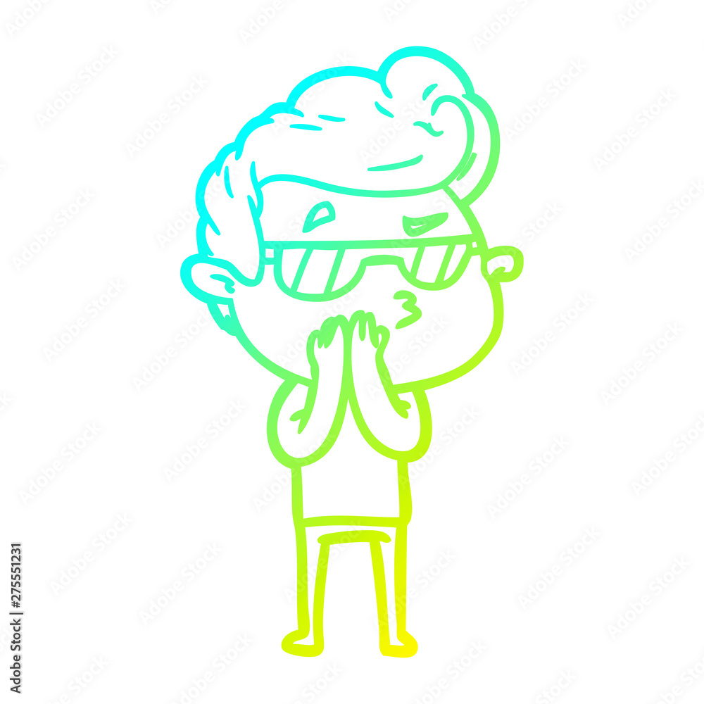 cold gradient line drawing cartoon cool guy cold gradient line drawing cartoon cool guy
