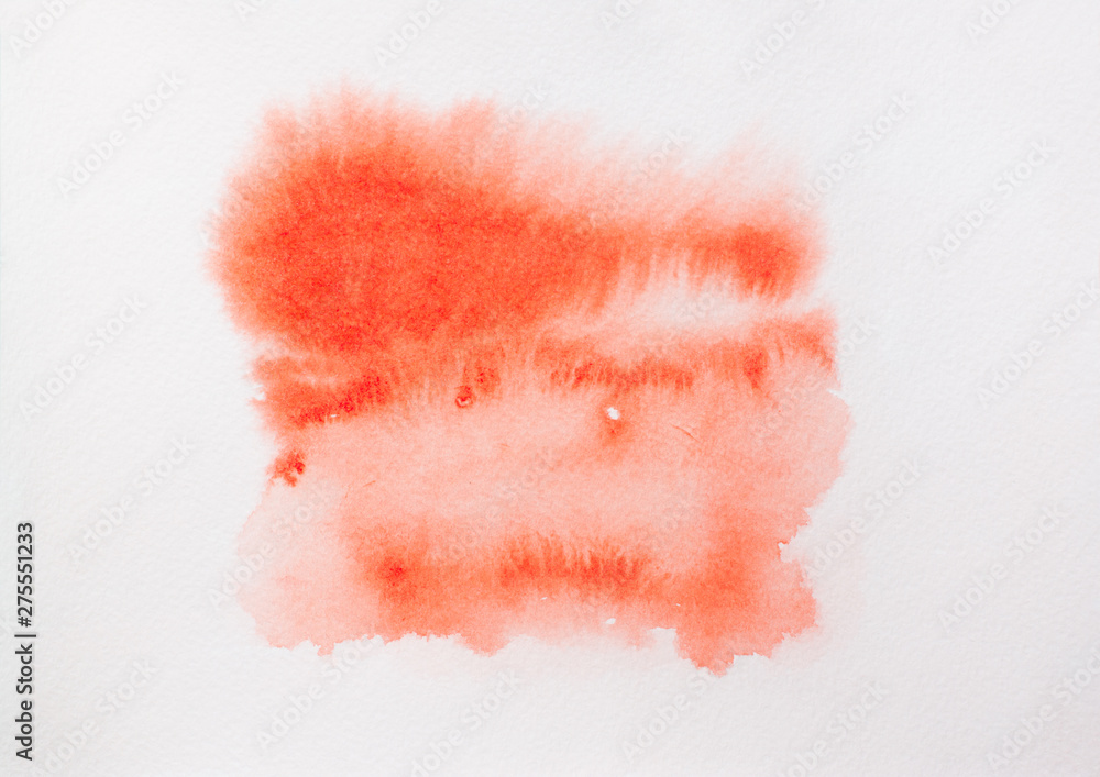 Trend photo on the theme of fashionable orange hue this season. Bright smear of watercolor paint on a white paper background. Trend photo on the theme of fashionable orange hue this season. Bright smear of watercolor paint on a white paper background.
