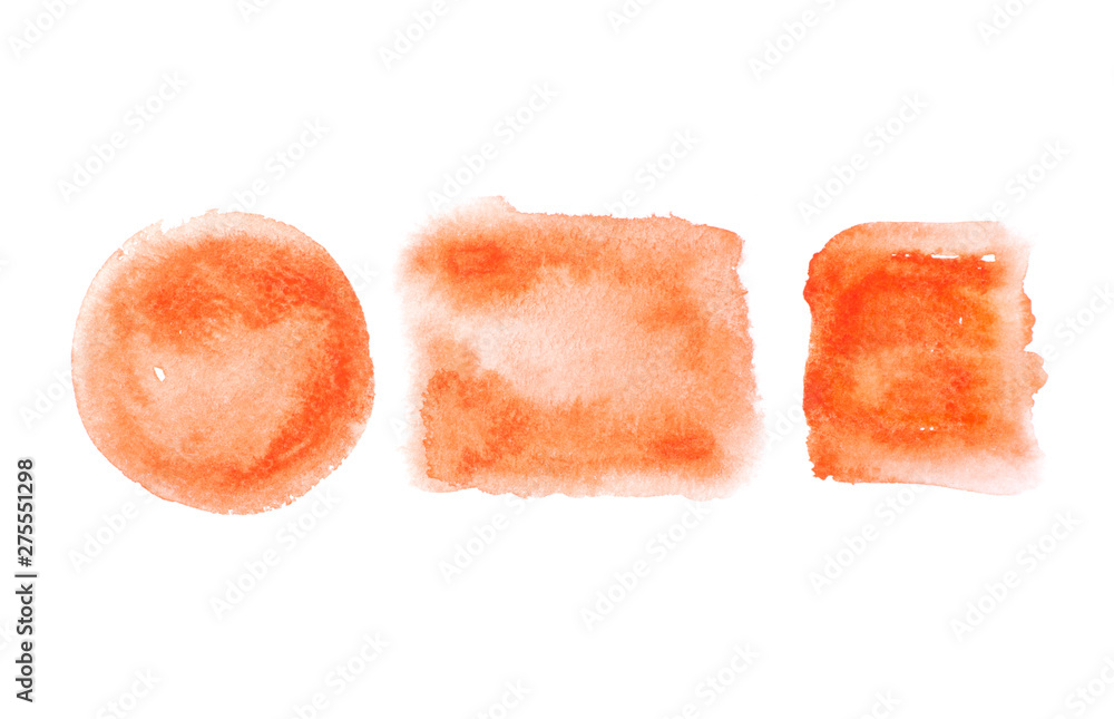 Trend photo on the theme of fashionable orange hue this season. Bright smear of watercolor paint on a white paper background. Trend photo on the theme of fashionable orange hue this season. Bright smear of watercolor paint on a white paper background.