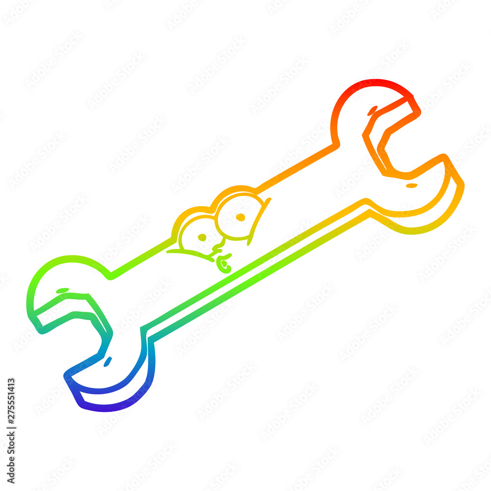 rainbow gradient line drawing cartoon spanner rainbow gradient line drawing cartoon spanner