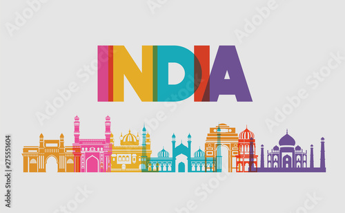 indian set temples architecture icons