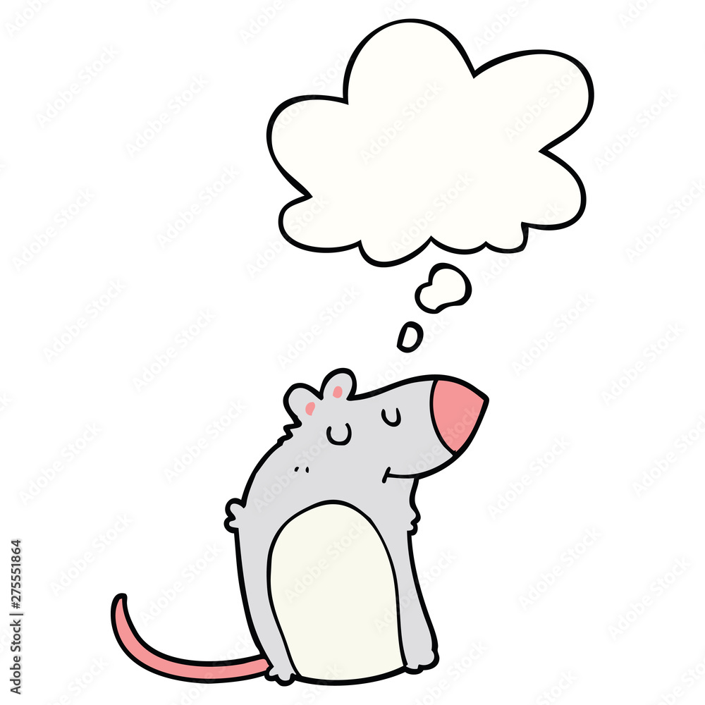 Fototapeta premium cartoon fat rat and thought bubble