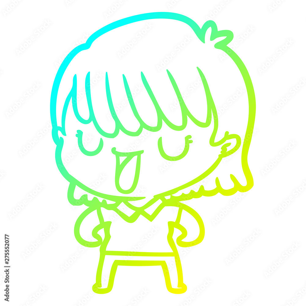cold gradient line drawing cartoon woman cold gradient line drawing cartoon woman