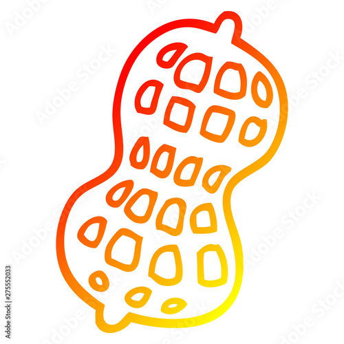 warm gradient line drawing cartoon peanut