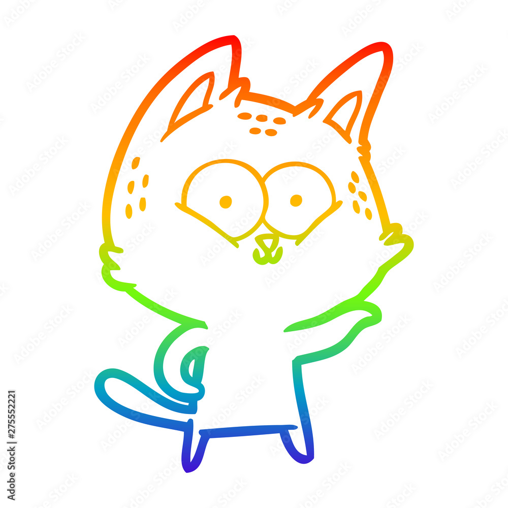 rainbow gradient line drawing cartoon cat rainbow gradient line drawing cartoon cat