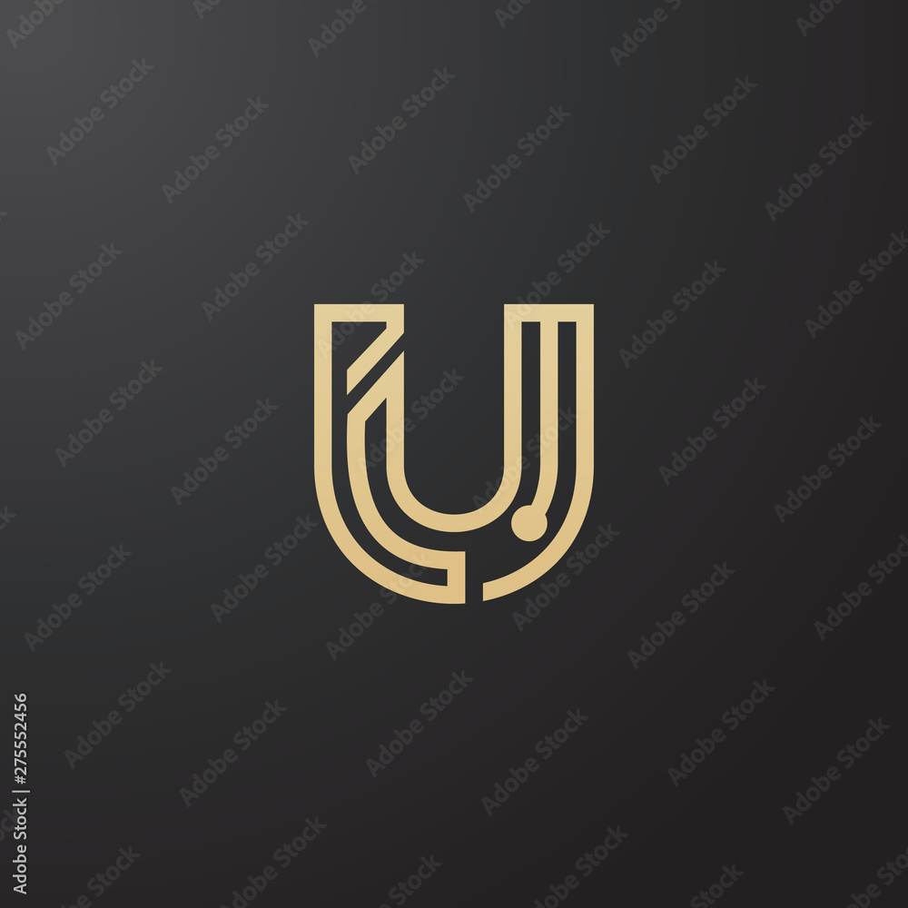 Minimal line letter initial U logo. Abstract and elegant shape font sign. logotype vector design template for personal identity branding, creative industry, web, business, corporate and company Minimal line letter initial U logo. Abstract and elegant shape font sign. logotype vector design template for personal identity branding, creative industry, web, business, corporate and company