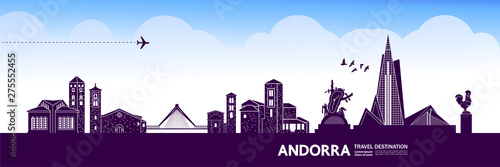 Andorra travel destination grand vector illustration.