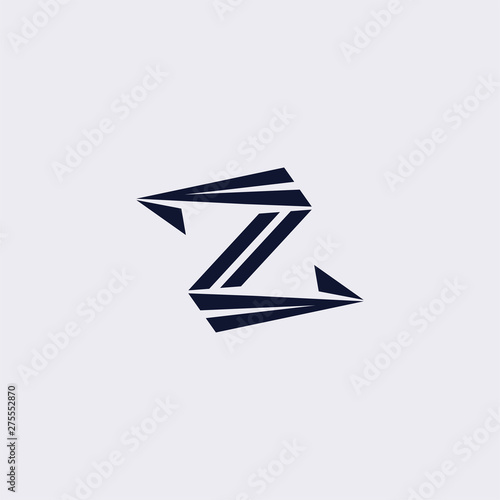 Minimal line letter initial Z logo. Abstract and elegant shape font sign. logotype vector design template for personal identity branding, creative industry, web, business, corporate and company