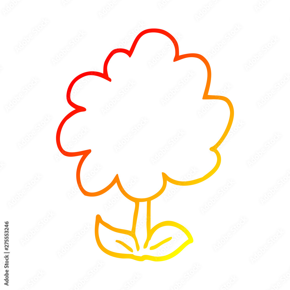 warm gradient line drawing cartoon flower warm gradient line drawing cartoon flower