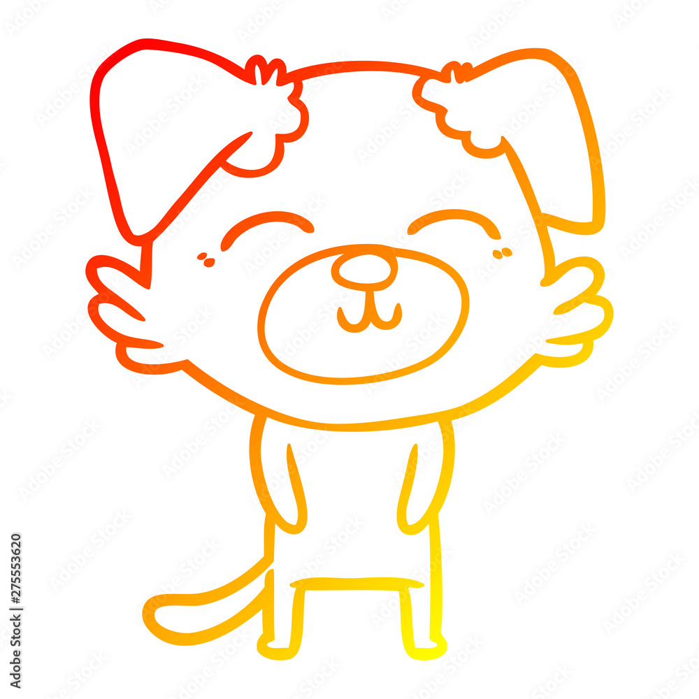 warm gradient line drawing cartoon dog warm gradient line drawing cartoon dog