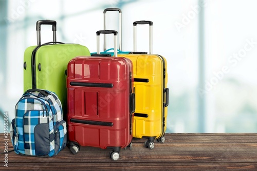 Large suitcases on background,travel concept