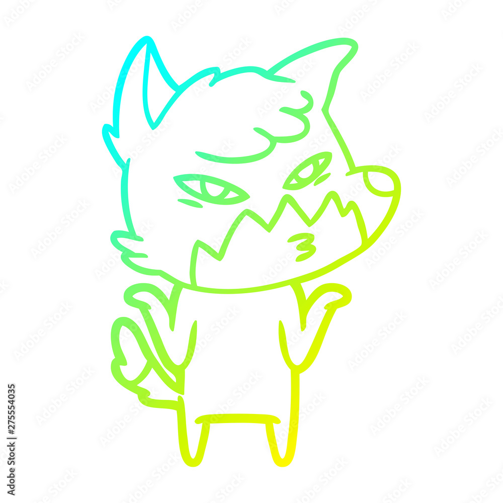 cold gradient line drawing clever cartoon fox cold gradient line drawing clever cartoon fox