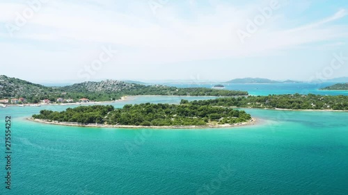 Marvelous Croatian sea landscape, Mediterranean coastline, aerial view on Murter islands arhipelago photo