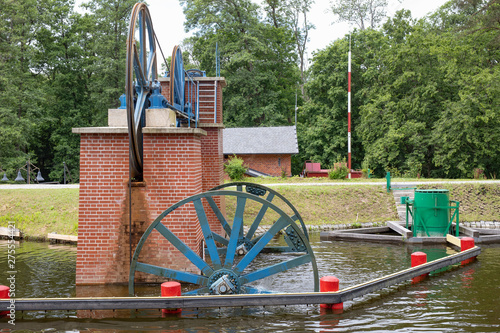 The Inclined Planes and carriage in Buczyniec, Machinery for ships transporting over hills, Unesco memorial to world culture. Poland, Elblag Canal (Oberlandkanal),  photo