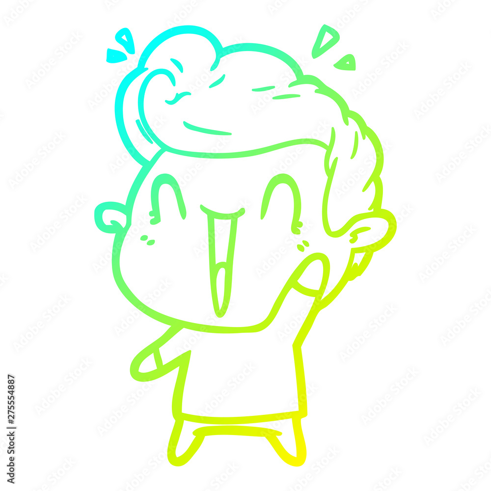 cold gradient line drawing cartoon excited man cold gradient line drawing cartoon excited man