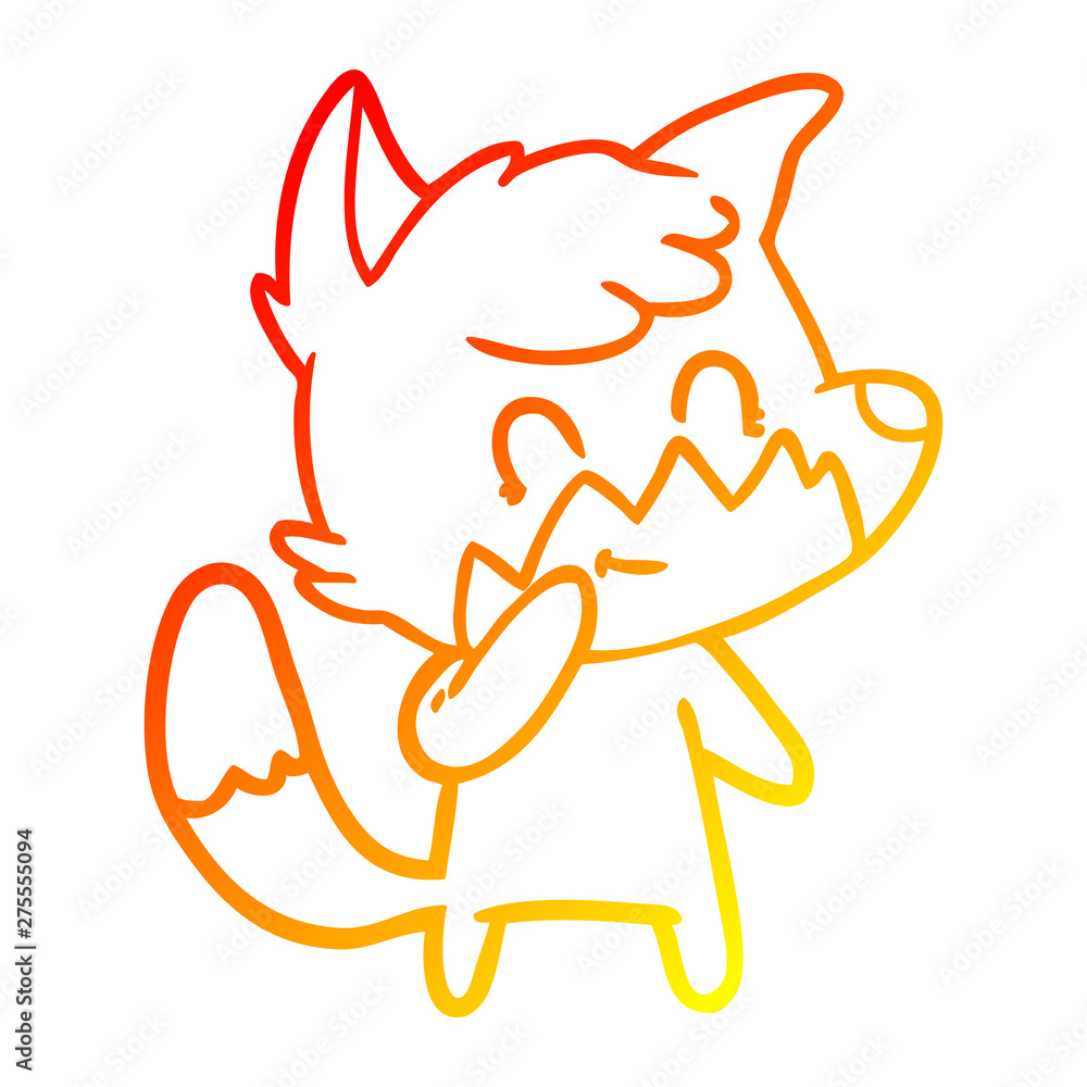 warm gradient line drawing cartoon friendly fox warm gradient line drawing cartoon friendly fox