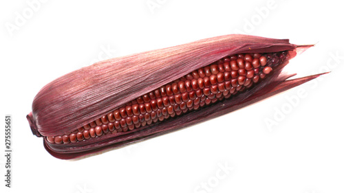 Red corn in a white background  