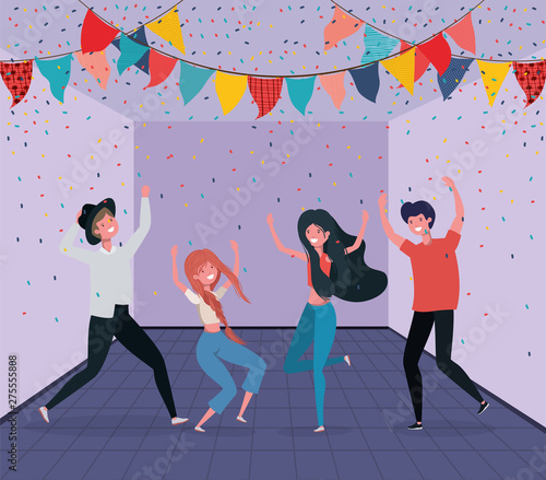 young people dancing in the room